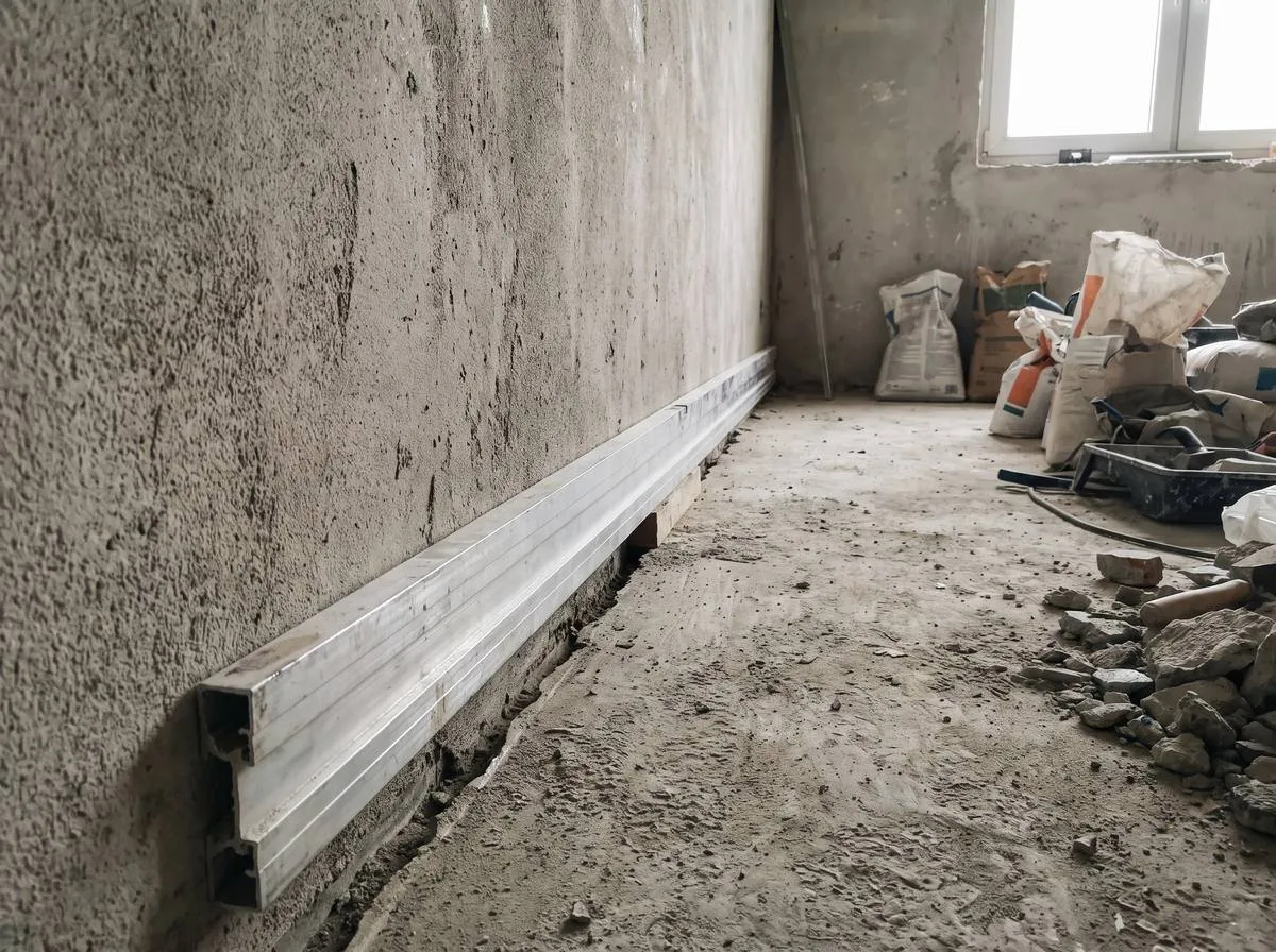 Sienu ģeometriju pārbauda ar latu pirms apdares