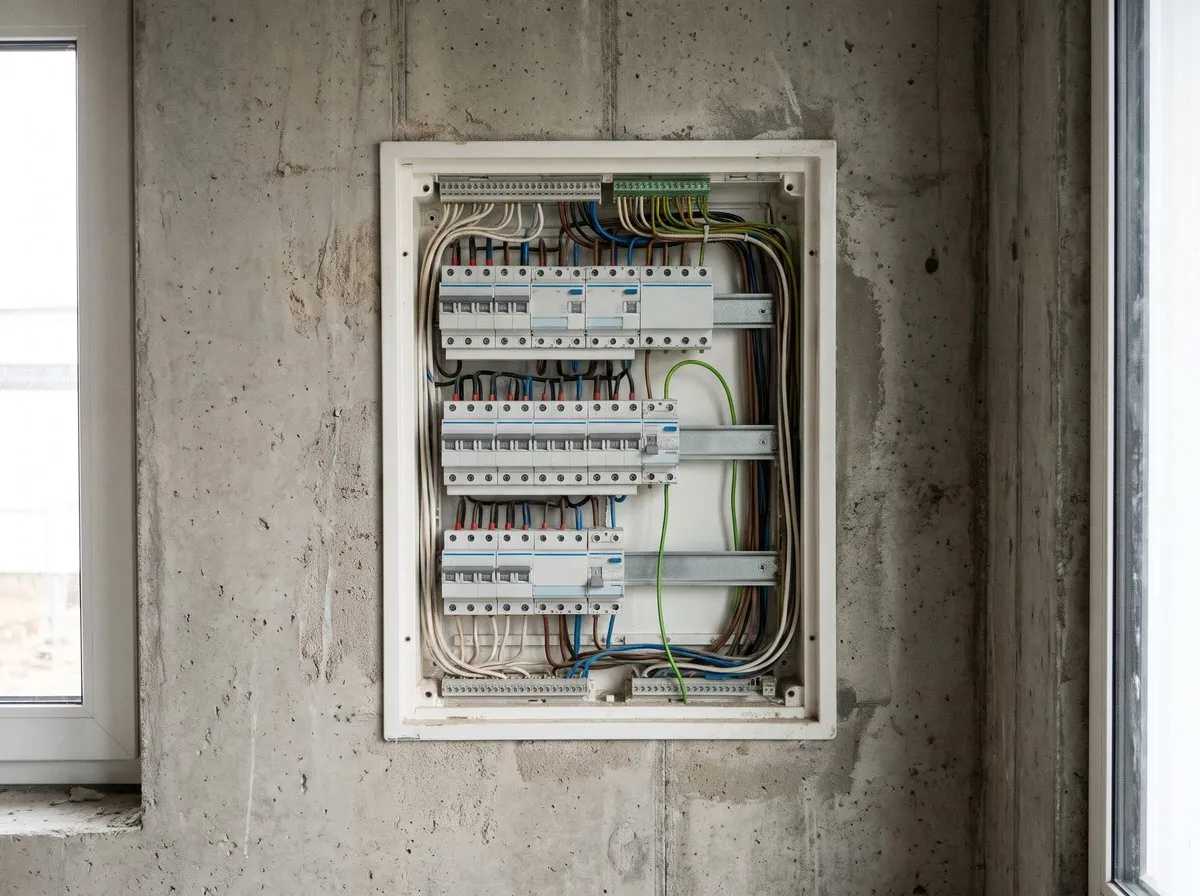 Elektroskapis ar moduļiem uz DIN sliedes